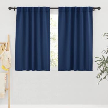 Imagem de Cortinas Blackout RYB HOME para quarto azul marinho 42x45cm, 2 painéis