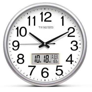 Imagem de Relógio de parede TIMESS de 28 cm, sem tique-taque, silencioso, com ca