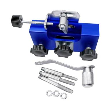 Imagem de Ｂｅｓｇａ Kit de afiador de motosserra manual universal portátil acessórios versáteis 8,6 x 1,7 x 3,9 cm operado manualmente com 3 rebarbas, Azul