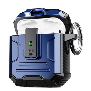 Imagem de Capa para AirPods DASFOND Armor Cover de 1ª e 2ª geração com chaveiro 