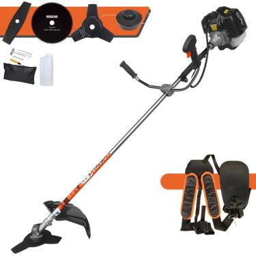 Imagem de Roçadeira Multifunções Terra GRH430 Motor 2 Tempos 43cc 6.500rpm 1,7HP de Potência Com Carretel Nylon e Faca 3 Pontas + Faca 2 Pontas + Faca 80 Dentes