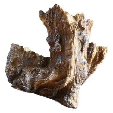 Imagem de Bothyi Vaso de plantas, recipiente, escultura irregular de madeira flutuante artificial, vaso de flores para escritório, área externa, casa, quarto, Marrom Branco