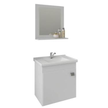 Imagem de Gabinete para Banheiro Iris 44cm com Espelheira Branco - MGM