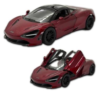 Imagem de Miniatura de carro McLaren 720S em metal, 12 CM, 1/36, abertura de portas laterais, rodinhas de borracha com fricção, Carrinho de ferro Kinsmart (Vinho)