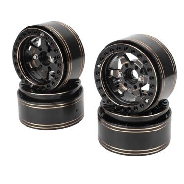 Imagem de RiToEasysports 4pcs Rc Rodas, 1.9in Anti Slip Latão Eletroforese Beadlock Rodas Substituição Para 1/10 Rc Carro
