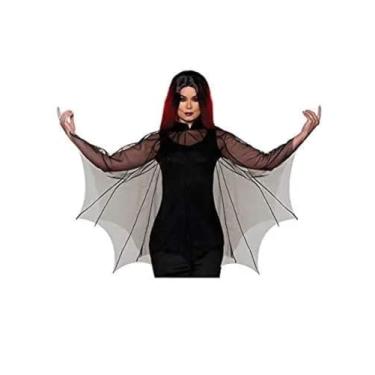 Imagem de UNDERWRAPS Women's Gothic Spider Web Sheer Poncho Halloween Costume Black