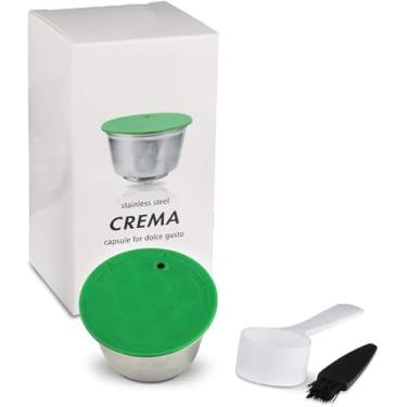 Imagem de i Cafilas Cápsula de café recarregável, com filtro, reutilizável compatível com cafeteiras Nescafe, Dolce, Gusto, com colher e escova