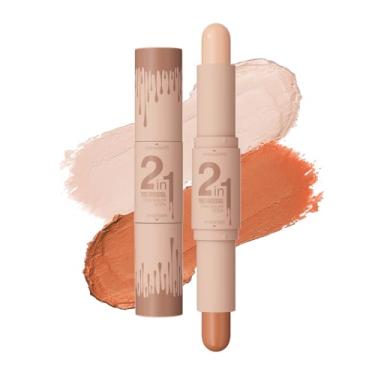 Imagem de Bastão de contorno de creme de ponta dupla – Longa duração, à prova d'água, maquiagem de contorno de rosto para todos os tons de pele, marcador de texto, fácil de misturar, alcança um visual impecável