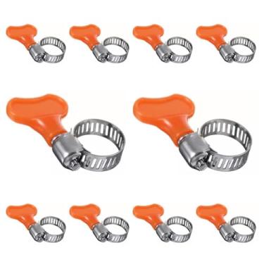 Imagem de Kit 10 Abraçadeiras De Metal Com Borboleta Para Mangueira De Gas Casa Jardim Irrigação Botijão Rosca S/fim 3/4 13/19mm