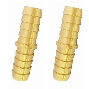 Imagem de TL TOOLEGIN Reparador de emenda de farpa, reparador de mangueira de 5/40.6 cm a 5/40.6 cm, acessórios de mangueira de farpa de latão, união de farpa de latão para ar, água, gás, óleo, 2 peças