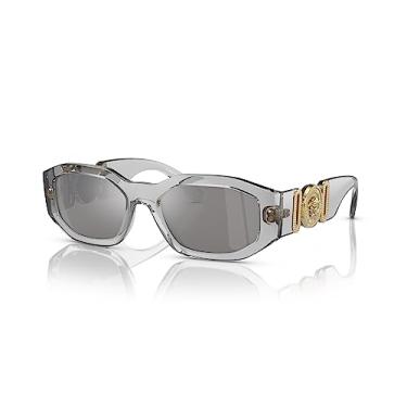 Imagem de Versace VE 4361 311/6G Óculos de Sol Quadrado Cinza Transparente Plástico Cinza Lente Espelho