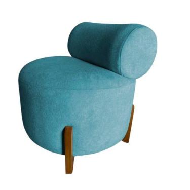 Imagem de Poltrona Decorativa Mônaco Bouclé Azul Turquesa - Mansão Decor