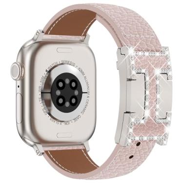 Imagem de CHANCHY Pulseira magnética de couro compatível com Apple Watch Ultra SE séries 10/9/8/7/6/5/4/3/2/1 de 40 mm, 38 mm, 41 mm, 42 mm, 45 mm, 46 mm, 40 mm, 38 mm, 41 mm, 44 mm, 45 mm e 46 mm