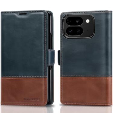 Imagem de KEZiHOME Capa para Google Pixel 10 Pro Fold, capa carteira de couro genuíno com compartimento para cartão [bloqueio RFID] suporte magnético Filio capa protetora para celular para Pixel 10 Pro Fold
