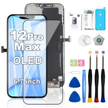 Imagem de EFAITHFIX Tela de substituição para iPhone 12 Pro Max OLED [NÃO LCD] Tela de 6,7 polegadas Tela sensível ao toque 3D FHD Digitalizador Assembléia A2342 A2410 A2411 A2412 com ferramentas de reparo