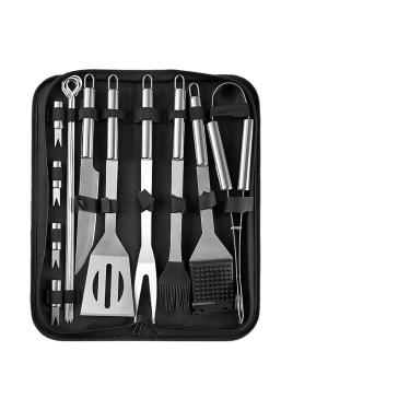 Imagem de Kit Churrasco,Kit Churrasco Inox 15 Peças,Faca Churrasco, Espátula Churrasco, Pegador Churrasco, Garfos Churrasco, Espetos Churrasco e Escova de Limpeza,Para Churrasqueiro