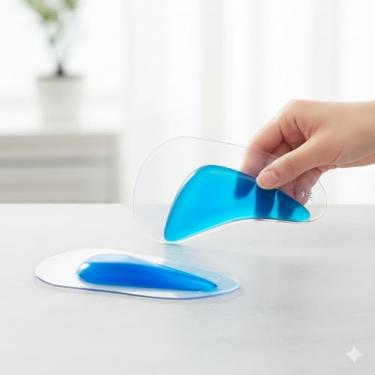 Imagem de Palmilha Gel Ortopédica Arco Plantar Silicone Pé Chato Conforto Diário - Tamanho M