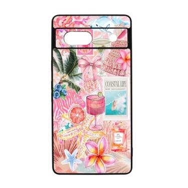 Imagem de qizjio Capa de telefone estética fofa de verão à prova de choque, colagem kawaii, capa de telefone para Google Pixel 7A