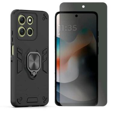 Imagem de Capa Case Anel Para Motorola Moto G56 + Pelicula Privacidade - GR Glob