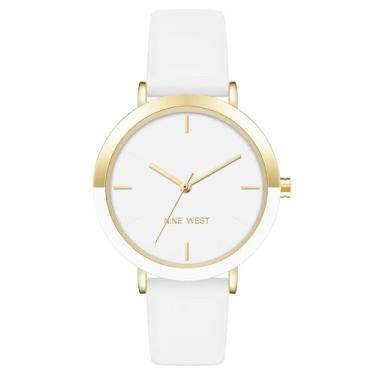 Imagem de Nine West Relógio feminino com pulseira, Branco