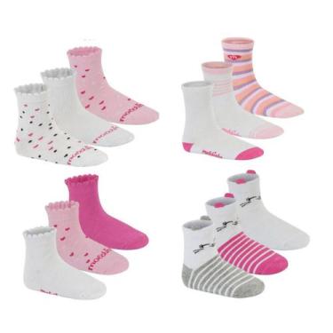 Imagem de Kit 03 Pares de Meias Algodão Infantil Feminina Molekinha, Kit 03, 19/