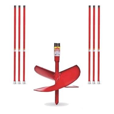 Imagem de Kit Cavadeira Espiral Trado Perfurador de Solo 12 Polegadas + 6 Extensor - Coroa