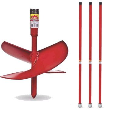 Imagem de Kit Cavadeira Trado Espiral Perfurar Solo 12 Polegadas + 3 Extensor 1 Metro - Coroa
