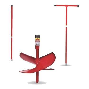 Imagem de Kit Cavadeira Espiral Trado Broca Perfurar Solo 12 Pol. + Cabo + Extensor 1 Metro - Coroa