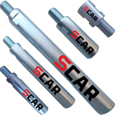 Imagem de Kit 5 Alongadores Prolongadores 5cm + 8cm +12cm + 15cm + 19cm, com Encaixe Chave 19, para Politriz Lixadeira e Esmerilhadeira, com Rosca M14 Interna e Externa