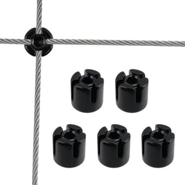 Imagem de Antrader Grampos transversais de 1/20.3 cm, clipe de corda de fio cruzado para corda de fio de 3 mm ou acessórios de haste, aço inoxidável, conjunto de 5 peças, preto