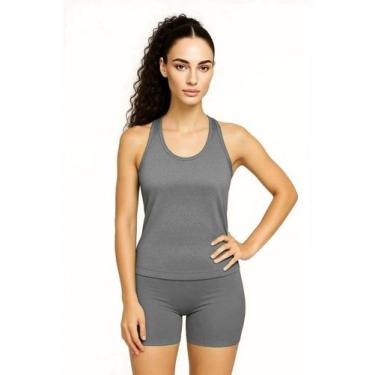 Imagem de Regata Nadador Feminina Dryfit Fitness Academia - Ast Store, P, Cinza