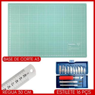 Imagem de Base A3 + Kit Estielte de Precisão 16Pçs + Régua 30cm - Berto Aviament