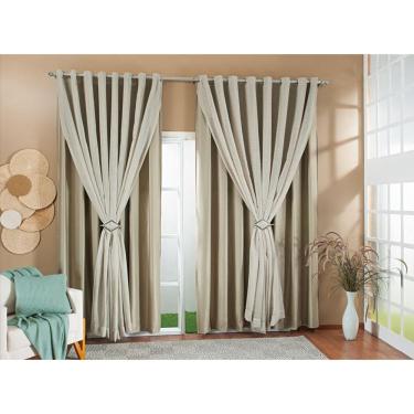 Imagem de Cortina Gaze Linho Forro Blackout 2,80X1,80 Sala E Quarto