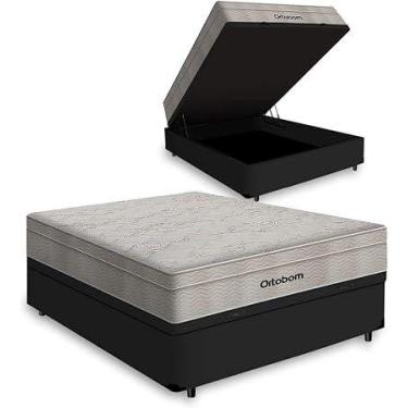 Imagem de Cama Box Bau Casal Colchão Ortobom De Molas Ensacadas Airtech Springpo