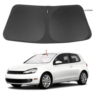 Imagem de TINGLU Para-sol para Volkswagen VW Golf/Rabbit/GTI/R32 MK6 5K 2009-2014 Acessórios Para-brisa Sombra de Janela Proteção contra Raios UV Capa de Viseira com Volante Bolsa de Armazenamento para