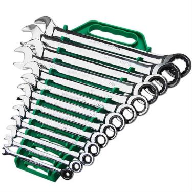 Imagem de Jogo de Chave Combinada Com Catraca de 1/4 "" a 1"" CRV Com 13 Peças - 9312BJ - BELZER