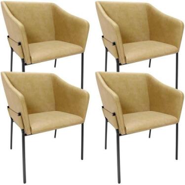 Imagem de Kit 4 Cadeiras Para Sala De Jantar Estar Living Olívia L02 material si