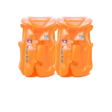 Imagem de Kit 2 Boia Inflavel Colete Infantil Piscina Praia Verão Agua (LARANJA)