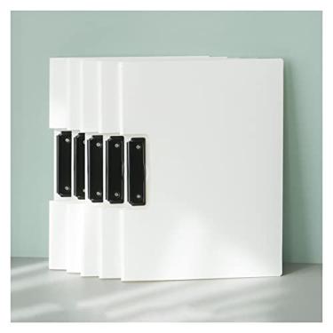 Imagem de Pasta de arquivo A4 e tamanho de carta prancheta branca fichário PP quadro de escrita adequado para escola, escritório, pasta de arquivos de negócios (pacote com 5)