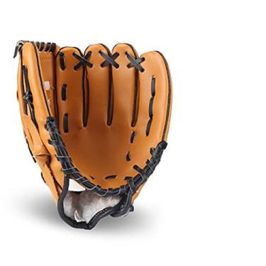 Imagem de Luva de beisebol desportos ao ar livre três cores luva de beisebol equipamento de prática de softball tamanho 10,5/11,5/12,5 mão esquerda para homem adulto mulher luvas e mitenes de beisebol (Cole