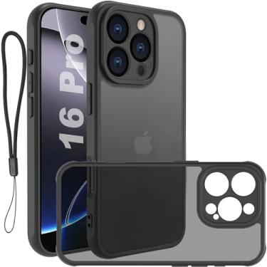 Imagem de USTIYA FG Capa para iPhone 16 Pro Case Matte Acrílico Uso Resistente Protetora de Câmera Capinha Acessórios para Celular com Cordão Preto