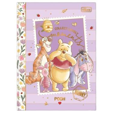Imagem de Caderno Colegial Brochura Capa Dura Ursinho Pooh Folhas Decoradas Supe