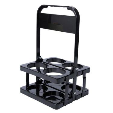 Imagem de Porta-bebidas AiYoo Portátil Reutilizável para 4 Copos Preto