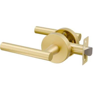 Imagem de Maçaneta de porta de passagem Euvovito, ouro escovado, latão simplific