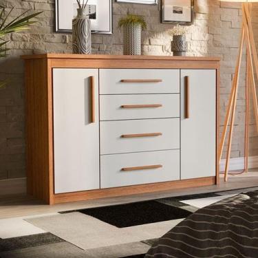 Imagem de Comoda 4 Gavetas 2 Portas Elegance Freijo / Off White Batrol
