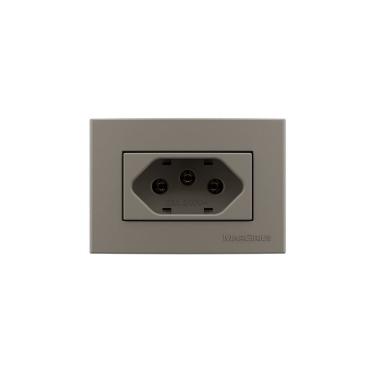 Imagem de Placa para Móveis 65x45 com Tomada MarGirius Sleek Colors 2P+T 20A Argila