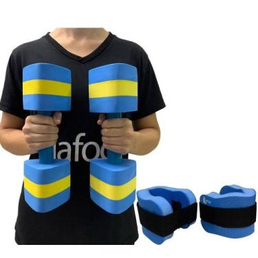 Imagem de Kit Par Halteres Hidroginástica 2 -3kg + Par de Caneleira 2-3kg Dafoca
