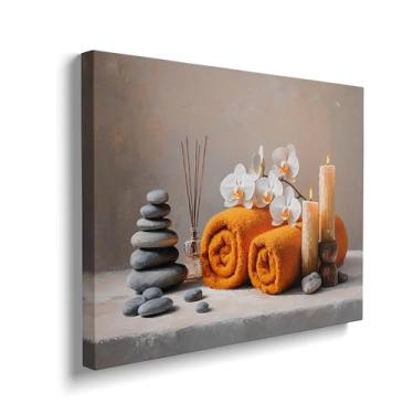 Imagem de Arte de parede Zen Canvas Meditation Painting Stones Prints Framed Art for Man Women Boys Girls Teens, Zen Pictures Decoração de parede para spa casa de banho quarto sala de estar 30,5 x 40,6 cm