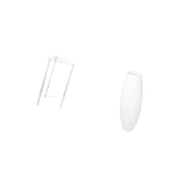 Imagem de Fenteer Mesa Lateral Minimalista de Acrílico Transparente com Armário de Cabeceira Moderno E Abajur Simples, Abajur de Chão com Proteção para Lâmpada de Papel