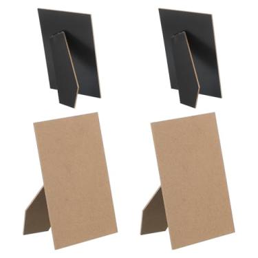 Imagem de YELARXI Cavalete traseiro, suporte traseiro para moldura, quadro de substituição para quadro de fotos - adequado para quadro de fotos DIY de 15 cm - arte - azulejo - parede - mesa) 4 peças e preto